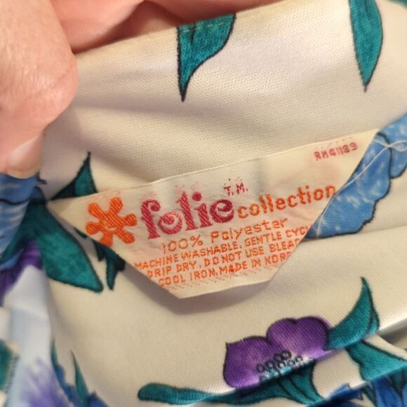 Vintage large zip up  pajama floral - Picture 6 of 7